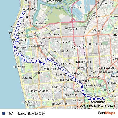 157 bus Line Map
