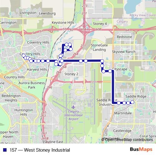 157 bus Line Map