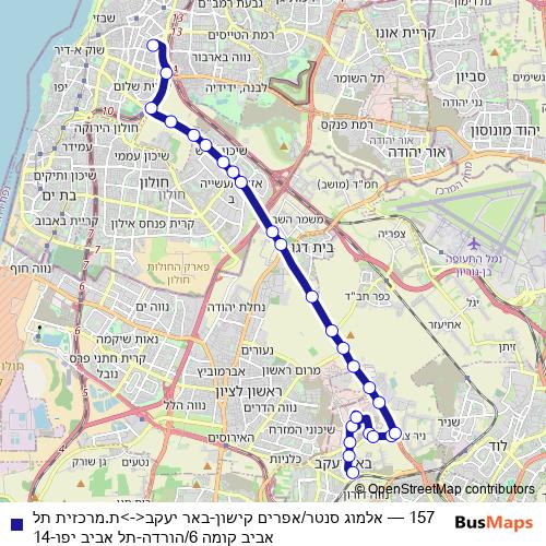 157 bus Line Map