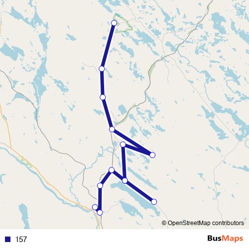 157 bus Line Map