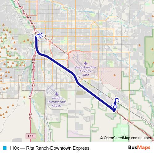 110x bus Line Map