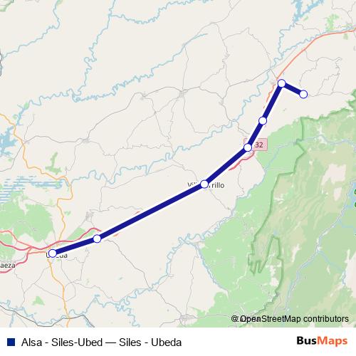 Alsa - Siles-Ubed bus Line Map