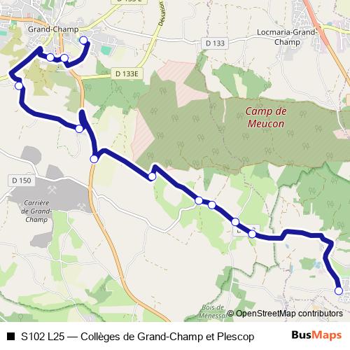 S102 L25 bus Line Map