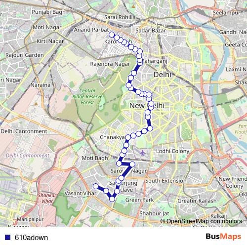 610adown bus Line Map