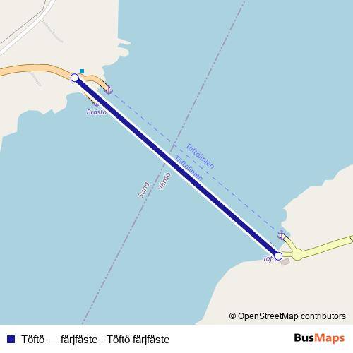 Töftö ferry Line Map