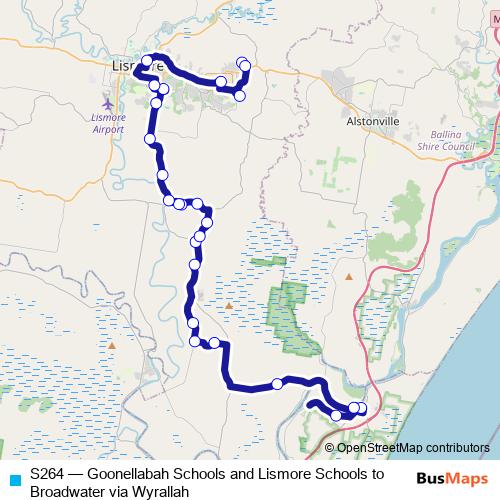 S264 bus Line Map