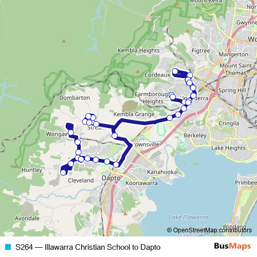 S264 bus Line Map