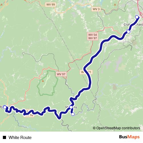 White Route bus Line Map