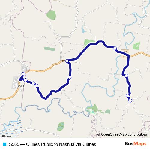 S565 bus Line Map
