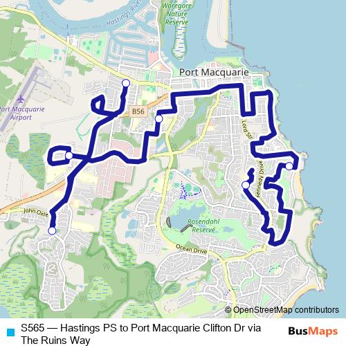 S565 bus Line Map