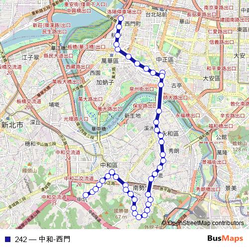 242 bus Line Map
