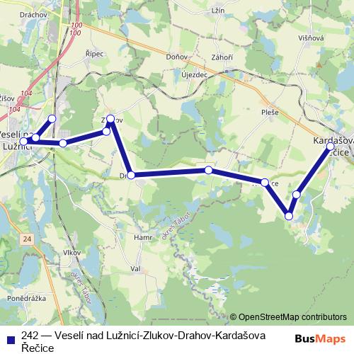 242 bus Line Map