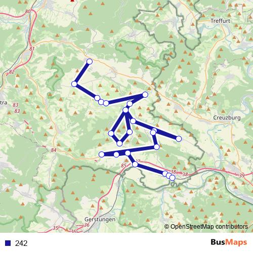242 bus Line Map