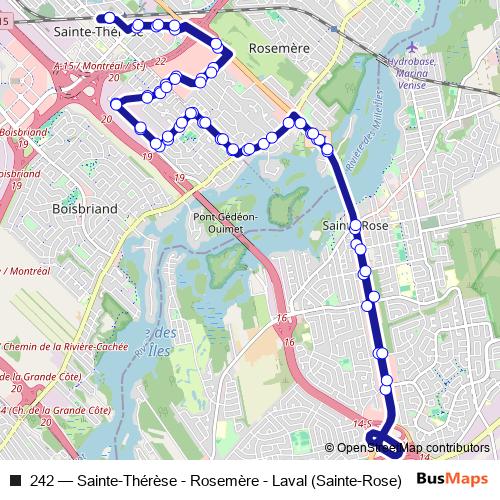 242 bus Line Map