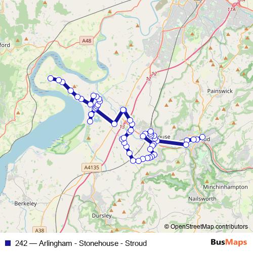 242 bus Line Map