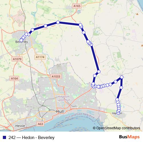 242 bus Line Map