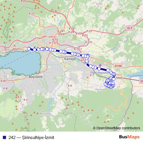 242 bus Line Map