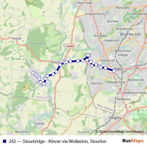 242 bus Line Map