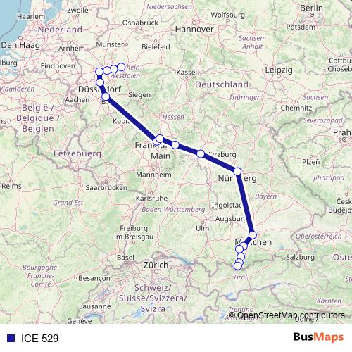 ICE 529 rail Line Map