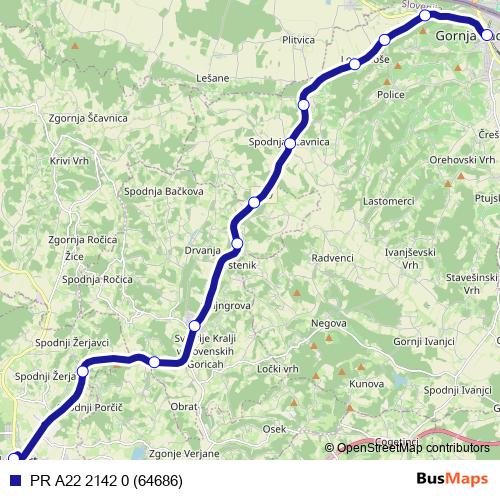 PR A22 2142 0 (64686) bus Line Map