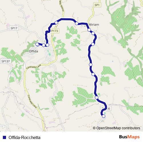 Offida-Rocchetta bus Line Map