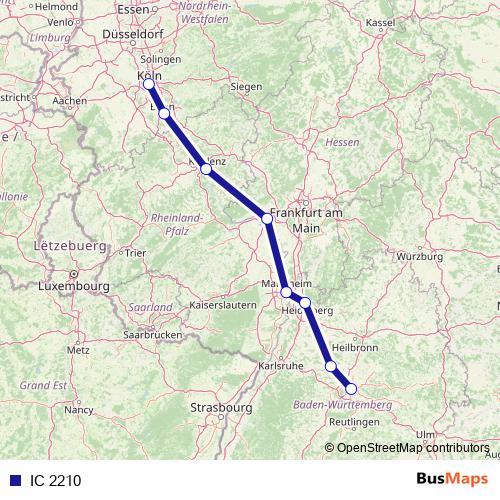 IC 2210 rail Line Map