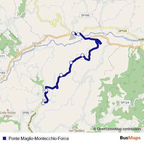 Ponte Maglio-Montecchio-Force bus Line Map
