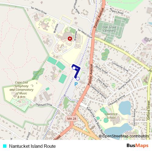 Nantucket Island Route bus Line Map