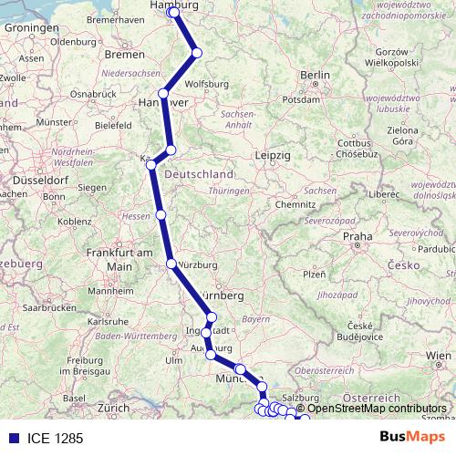 ICE 1285 rail Line Map