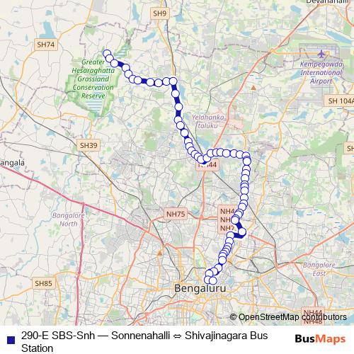 290-E SBS-Snh bus Line Map