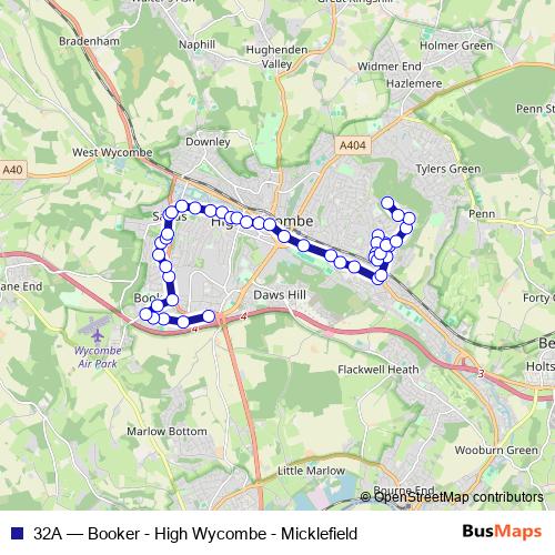32A bus Line Map
