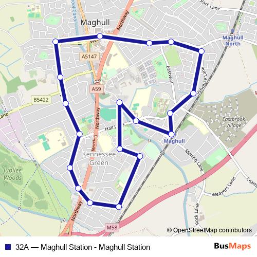 32A bus Line Map