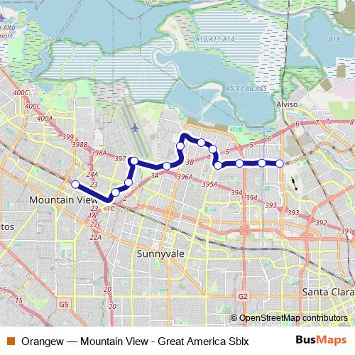 Orangew tram Line Map