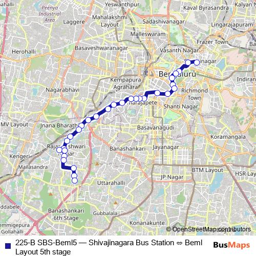 225-B SBS-Beml5 bus Line Map