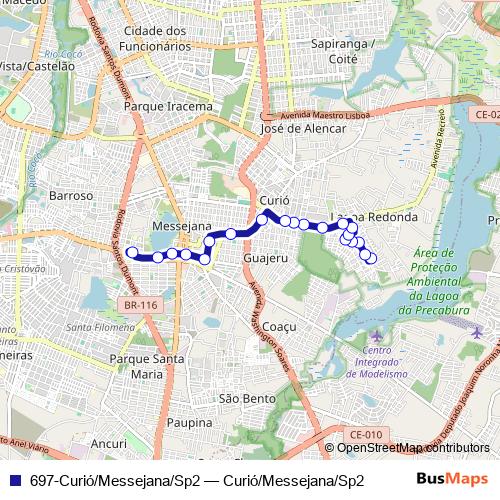 697-Curió/Messejana/Sp2 bus Line Map