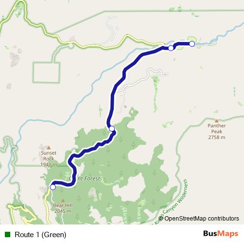 Route 1 (Green) bus Line Map