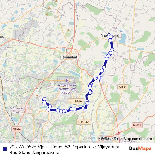 293-ZA D52g-Vjp bus Line Map