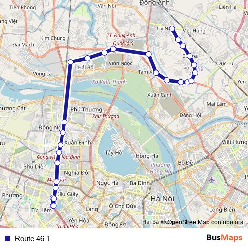 Route 46 1 bus Line Map