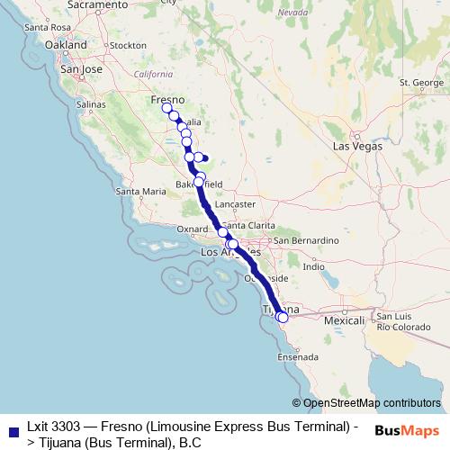 Lxit 3303 bus Line Map