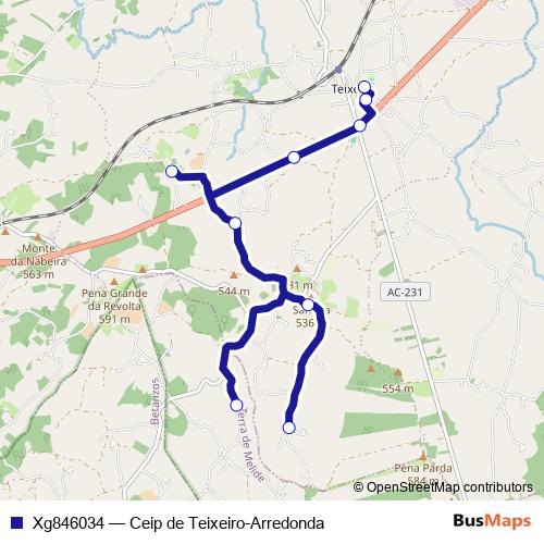 Xg846034 bus Line Map