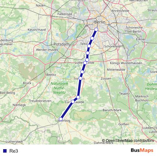 Re3 bus Line Map
