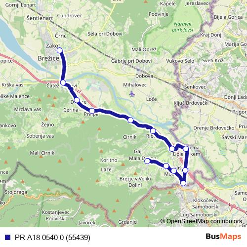 PR A18 0540 0 (55439) bus Line Map