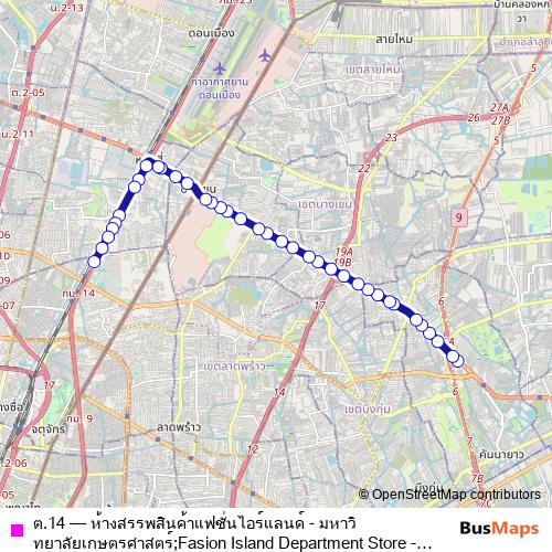 ต.14 bus Line Map
