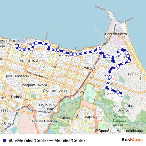 905-Meireles/Centro bus Line Map