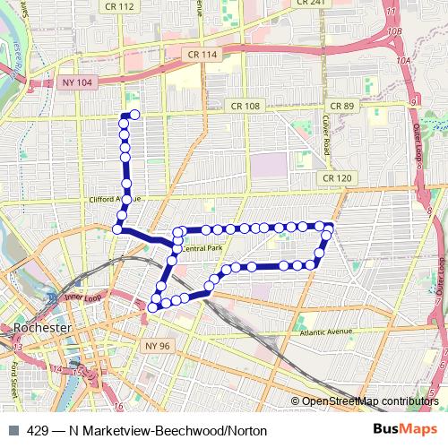 429 bus Line Map