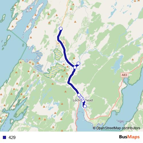 429 bus Line Map
