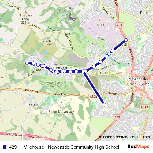 429 bus Line Map