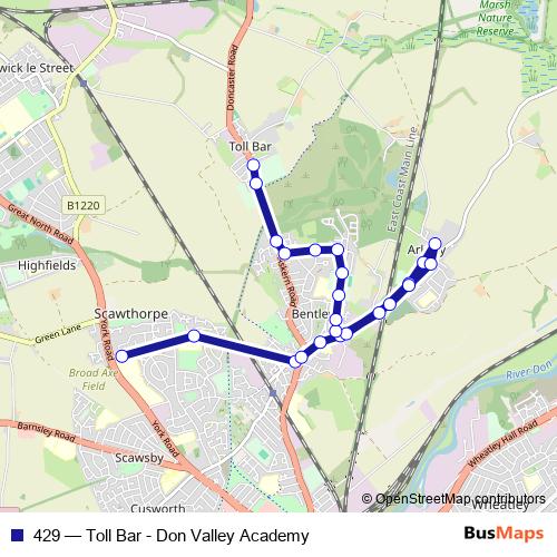 429 bus Line Map