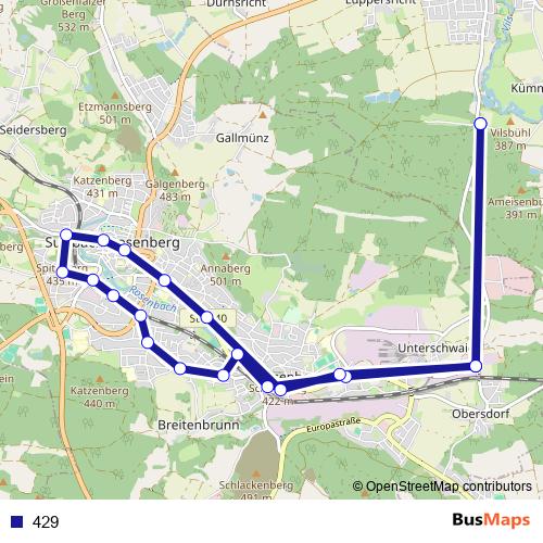429 bus Line Map
