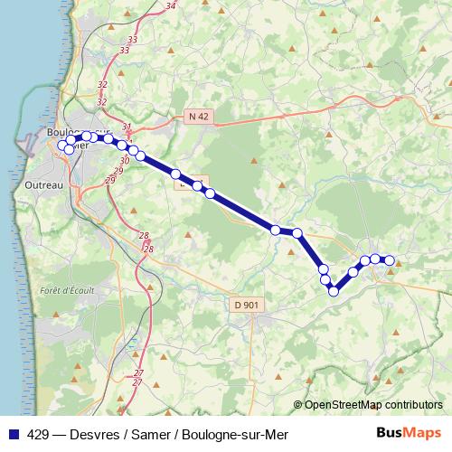 429 bus Line Map